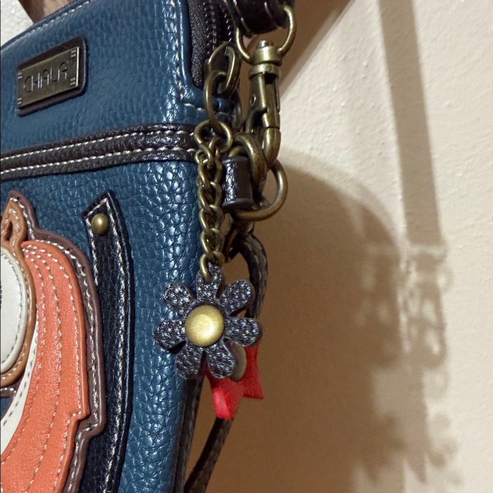 Chala Blue and Brown Horse Crossbody Bag - Picture 4 of 7